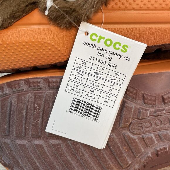 Crocs Adult South Park Kenny Classic Clog Mens 9 Women 11 Fur Lined Orange/Brown main image 11